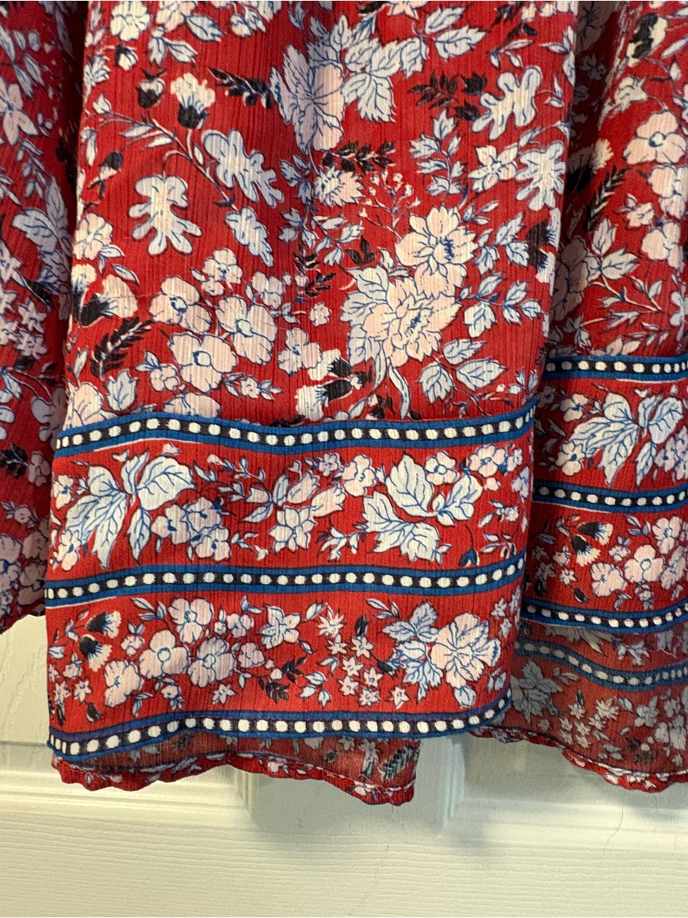 Chaps - Red Floral Boho Peasant Tunic - XXL - Picture 6 of 7